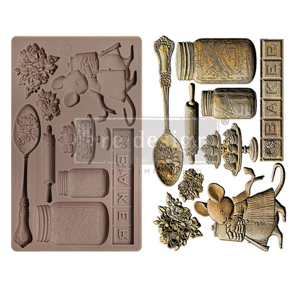 Re-Design with Prima Decor Silicone Mould, The Home Baker Collection – Baker’s Delight, Food Safe Mold for Resin, Clay