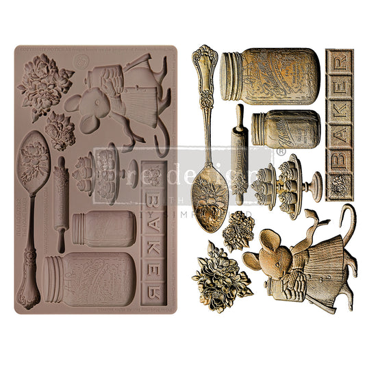 Re-Design with Prima Decor Silicone Mould, The Home Baker Collection – Baker’s Delight, Food Safe Mold for Resin, Clay