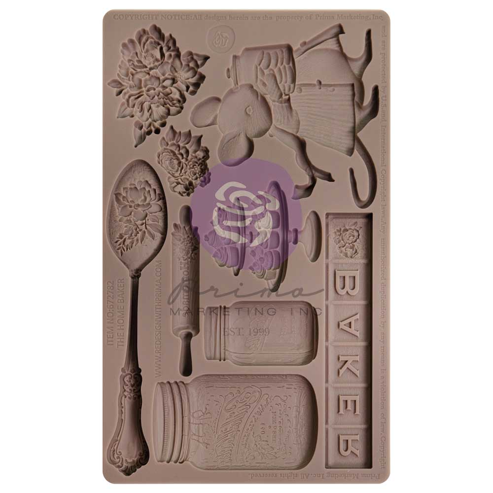 Re-Design with Prima Decor Silicone Mould, The Home Baker Collection – Baker’s Delight, Food Safe Mold for Resin, Clay