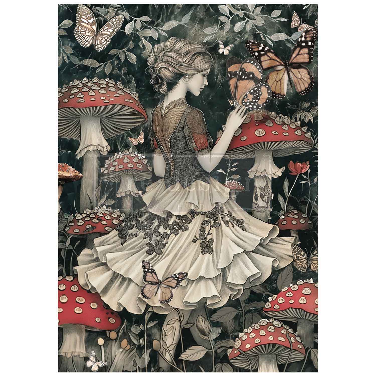 Re-Design with Prima, Decoupage Fiber Paper Set, Enigmatic Realm, Lost in Wonderland Collection, 1 sheet, 23.4″x33.1″  2024, Q4 Release Re-Design with Prima