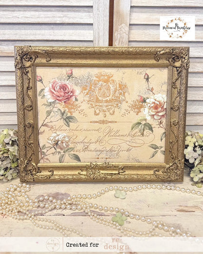 Re-Design with Prima, 2 sheets, Maxi Transfers, Queen’s Glory, Gold, Ornate golden flourishes, 2 sheets, 12″x12″ Re-Design with Prima