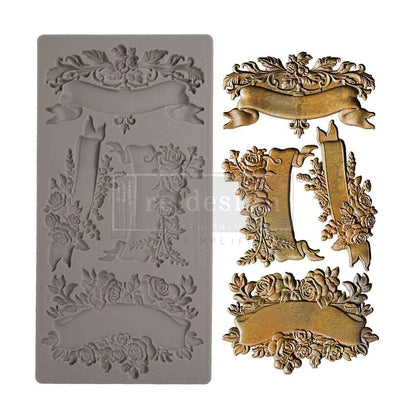 Re-Design with Prima, Blooming Banners, Flowers, Roses, Decorations, Food Safe, Silicone Mold Decor Moulds, 1 pc, 5″x10″ Re-Design with Prima