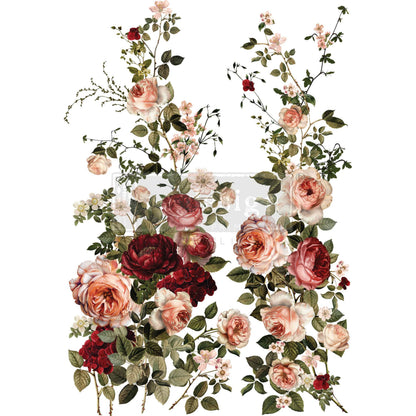 Re-Design with Prima Rub-on Decor Transfers, Scarlet Embrace, Shabby Chic Roses, total sheet size 24″x35″ 4 sheets, Mixed Media, Shabby Chic