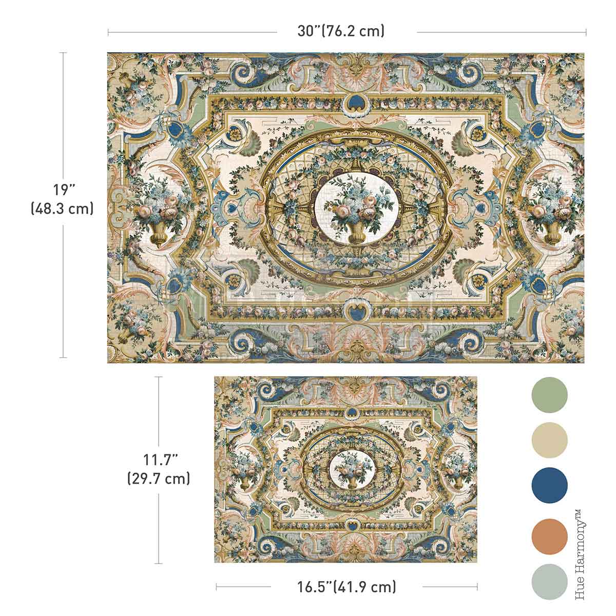 Re-Design with Prima, Double Delight, Decoupage Fiber Paper Set, Tissue, Serenade In Blue, 2 sheets, 1 sheet, 19.5″x30″, 1 sheet, 11.7″x16.5 Re-Design with Prima