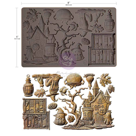 Re-Design with Prima Silicone Mould, Halloween, Bewitched, Haunted House, Decorations, Mold, 5″X8″, Craft Supplies, Food Safe