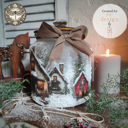 Re-Design with Prima, Middy Transfers, Christmas, Village of Wonder, Holiday Town, Rub on Transfers, 2025 Q3, 3 + 1 bonus sheets, 8.5″x11″ Re-Design with Prima