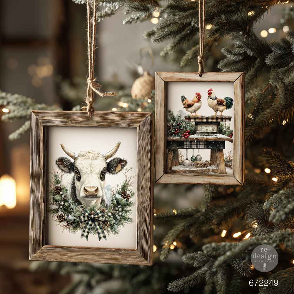 Re-Design with Prima, Middy Plus Transfers, Rustic Noel, Christmas, Farm Animals, Farmhouse, 3 sheets + 1 bonus sheet, 8.5″x11