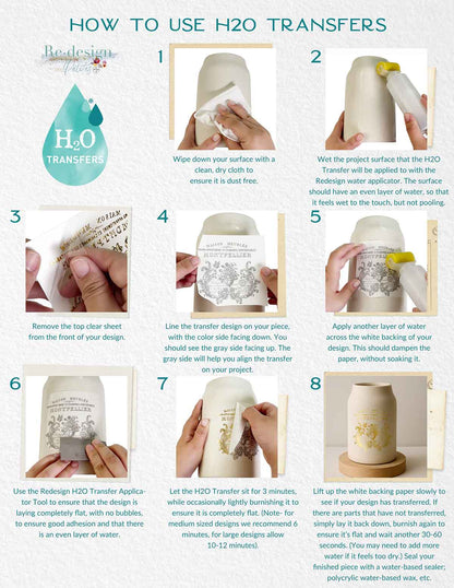 Re-Design with Prima, H2O Transfers Gold, Gilded Memories, 2 sheets, 8.5″x11″, Metallic, Rub on Transfers, Parisian, Typography, Crests Re-Design with Prima