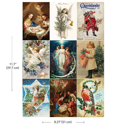 Re-Design with Prima, A4 Rub on Decor Transfers, Holy Night, Angels, Nostalgic Pictures, Christmas, Squares, 1 sheet, 8.3″x11.7″, 2025 Q4 Re-Design with Prima