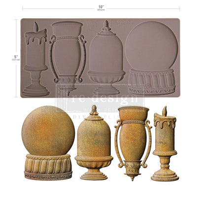 Re-Design with Prima, Silicone Mold, Decor Moulds, Christmas, Snow Globe, Cloche, Candle, Lantern, Glitter, Glow, 1 pc, 5″x10″x 8mm, Food Safe Re-Design with Prima