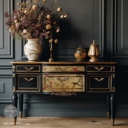 Re-Design with Prima Decoupage Fiber, Radiant Flight, Mixed Media, 1 sheet, 11.7″x16.5″, March 2026 Release, Floral, Bird, French Inspired