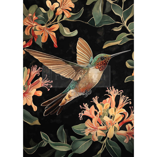 Re-Design with Prima Decoupage Fiber, Garden Flutter, Mixed Media, 1 sheet, 11.7″x16.5″, March 2026 Release, Floral, Bird, Tropical Design
