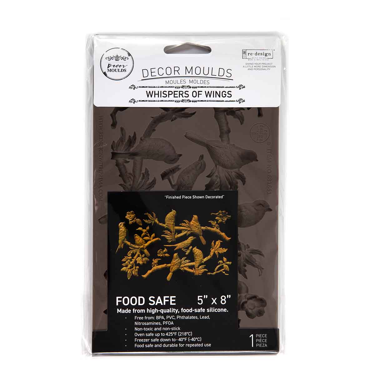 Re-design with Prima, Silicone Mold, Whispers of Wings, Birds, Branches, Decor Moulds®, 1 pc, 5″x8″x8mm, Food Safe, 2026 Q1 Re-Design with Prima