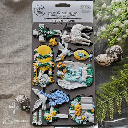 Re-design with Prima, Silicone Mold, Eternal Spring, Easter, Crosses, Lilies, Eggs, Angels, Decor Moulds, 1 pc, 5″x8″x8mm, Food Safe, 2026 Q1 Re-Design with Prima