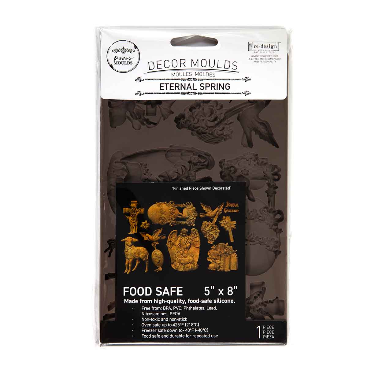 Re-design with Prima, Silicone Mold, Eternal Spring, Easter, Crosses, Lilies, Eggs, Angels, Decor Moulds, 1 pc, 5″x8″x8mm, Food Safe, 2026 Q1 Re-Design with Prima