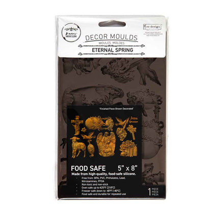 Re-design with Prima, Silicone Mold, Eternal Spring, Easter, Crosses, Lilies, Eggs, Angels, Decor Moulds, 1 pc, 5″x8″x8mm, Food Safe, 2026 Q1 Re-Design with Prima