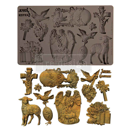 Re-design with Prima, Silicone Mold, Eternal Spring, Easter, Crosses, Lilies, Eggs, Angels, Decor Moulds, 1 pc, 5″x8″x8mm, Food Safe, 2026 Q1 Re-Design with Prima