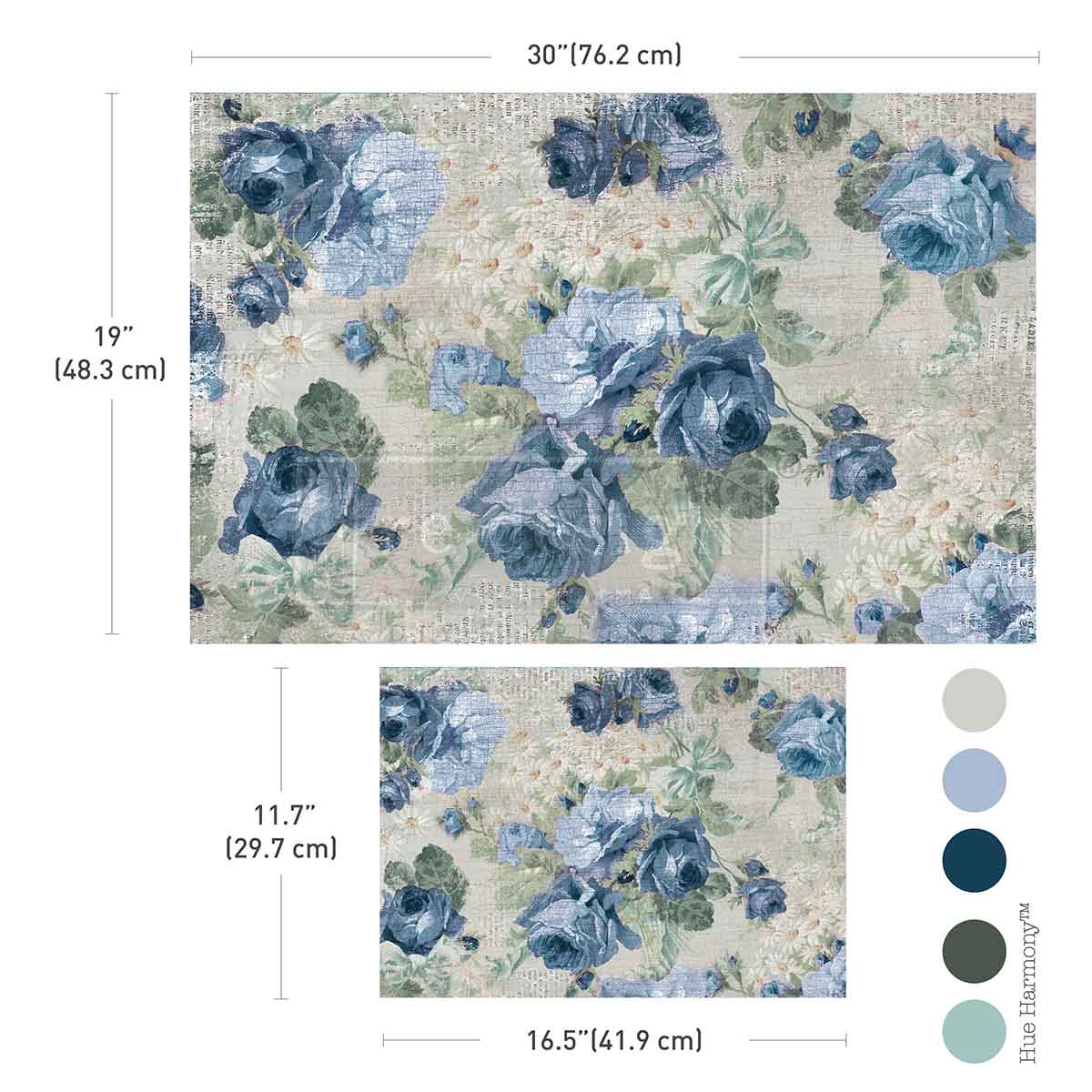Re-Design with Prima, Double Delight, Decoupage Fiber Paper Set, Tissue, Meadow Melodies, 2 sheets, 1 sheet, 19.5″x30″, 1 sheet, 11.7″x16.5 Re-Design with Prima