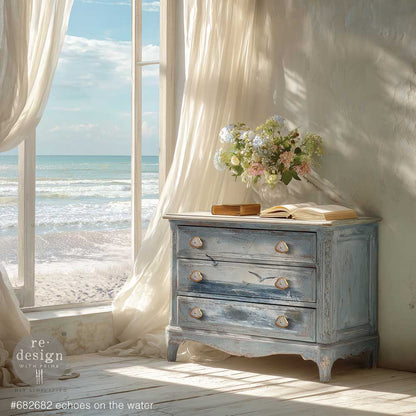 Re-Design with Prima Decoupage Decor Tissue Paper, Echoes On The Water, Nautical Landscape, Ocean, Beach, 1 sheet, 19.5″x30″