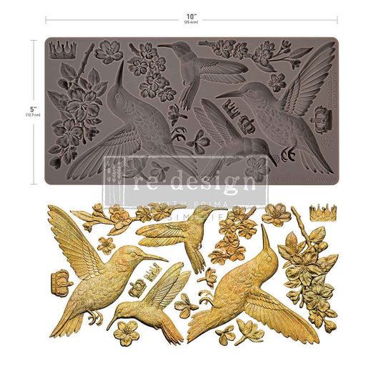 Re-design with Prima Silicone Decor Mould, Bloom and Flutter, Hummingbirds, Flowers, Embellishments, Food Safe Craft Supplies