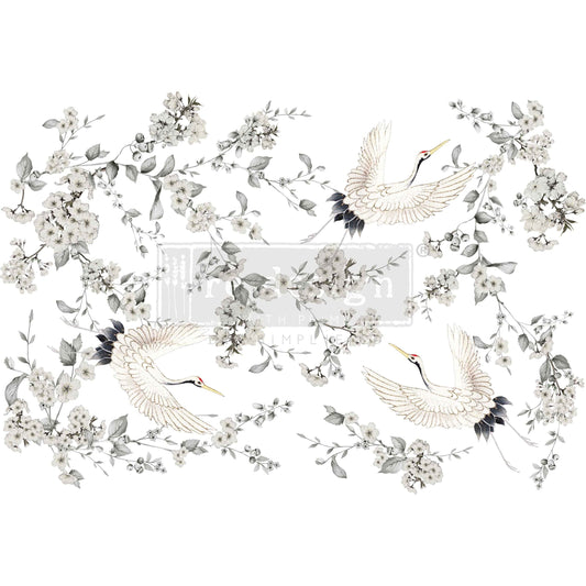 Re-Design with Prima Rub-on Decor Transfers, Silver Wings, Herons, total sheet size 24″x35″, 4 sheets, Mixed Media, Nautical Design