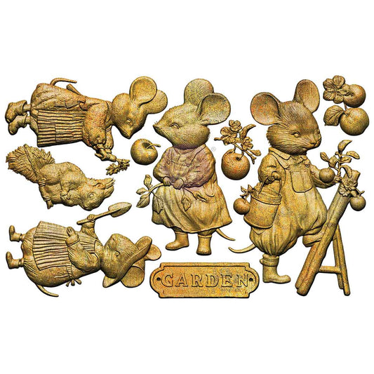 Prima Marketing, 3 Girls Tale, Homegrown Collection Decor Moulds, Tiny Gardeners, Mice, 5″x8″x8mm, 2026 Q2