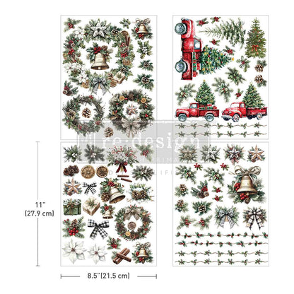 Re-Design with Prima, Middy Plus Transfers, Home For The Holidays, 3 sheets + 1 bonus sheet, 8.5″x11