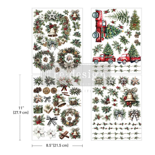 Re-Design with Prima, Middy Plus Transfers, Home For The Holidays, 3 sheets + 1 bonus sheet, 8.5″x11