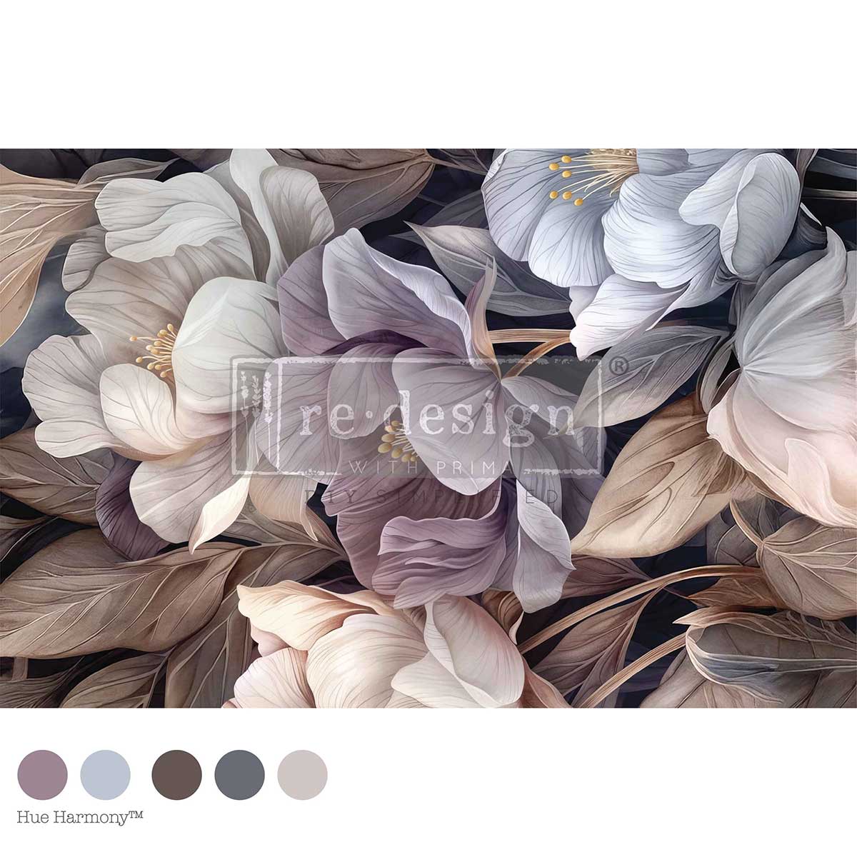 Re-Design with Prima Decoupage Decor Tissue Fiber Pack, 19.5″x30″, Petals In Prose, Lavender Flowers, Mixed Media, DIY Furniture