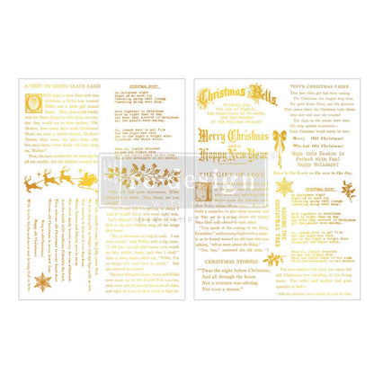 Re-Design with Prima, Middy Foil Transfers, Holiday Golden Tidings, Vintage Christmas Inspirations, Gold, 2026 Q3, 2 Sheets, 8.5x11