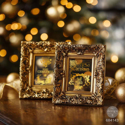 Re-Design with Prima, Middy Foil Transfers, Holiday Heirloom Foil, Vintage Christmas, Gold, 2026 Q3, 2 Sheets, 8.5x11