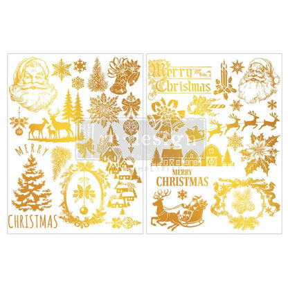 Re-Design with Prima, Middy Foil Transfers, Holiday Heirloom Foil, Vintage Christmas, Gold, 2026 Q3, 2 Sheets, 8.5x11