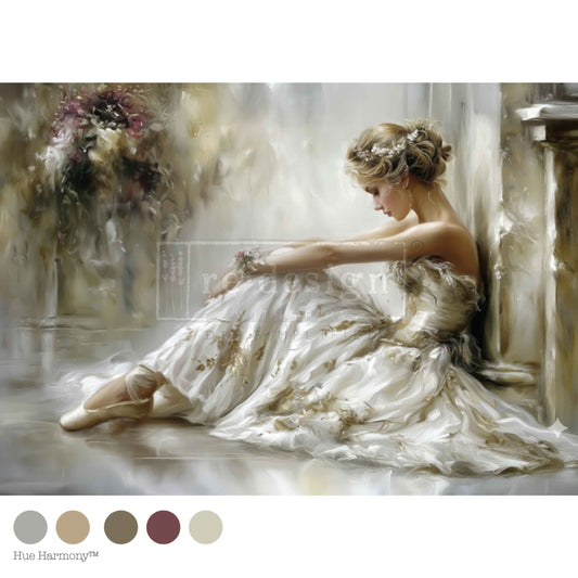 Re-Design with Prima Kacha Decoupage Fiber, EToile Studio, Ballet Dancer, Ballerina, Mixed Media, A1 23.4" x 33.1"