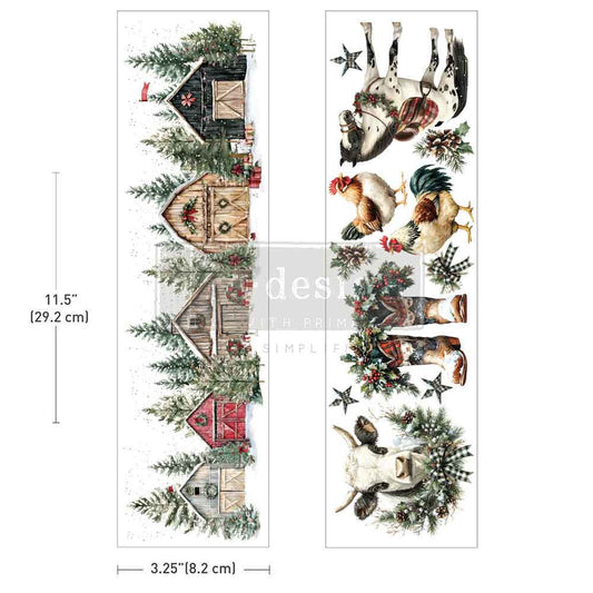 Re-Design with Prima, Rub on, Luxe Transfers, Farmhouse, Rustic, Animals, Holidays, 2 sheets, 3.25″x11.5″, 2026 Q3