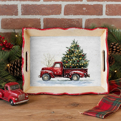 Re-Design with Prima, A4 Decoupage Fiber Pack, Northbound Traditions, Red Vintage Truck, Country Christmas, 2 sheets, 8.3″x11.7″ each