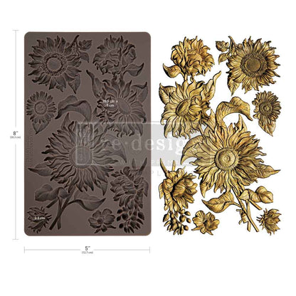 Redesign with Prima Silicone Mold, Decor Moulds, Golden Solstice, Sunflowers, Fall Flowers, 1 pc, 5″x8″x8mm, Food Safe, 2026 Q3