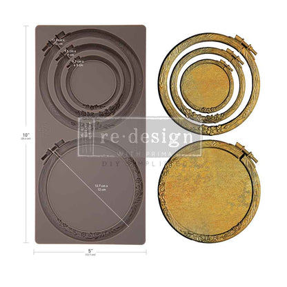 Redesign with Prima Silicone Mold, Decor Moulds, Artisan’s Frame, Wood Grain, Embroider Hoop, 1 pc, 5″x10″x8mm, Food Safe, 2026 Q3