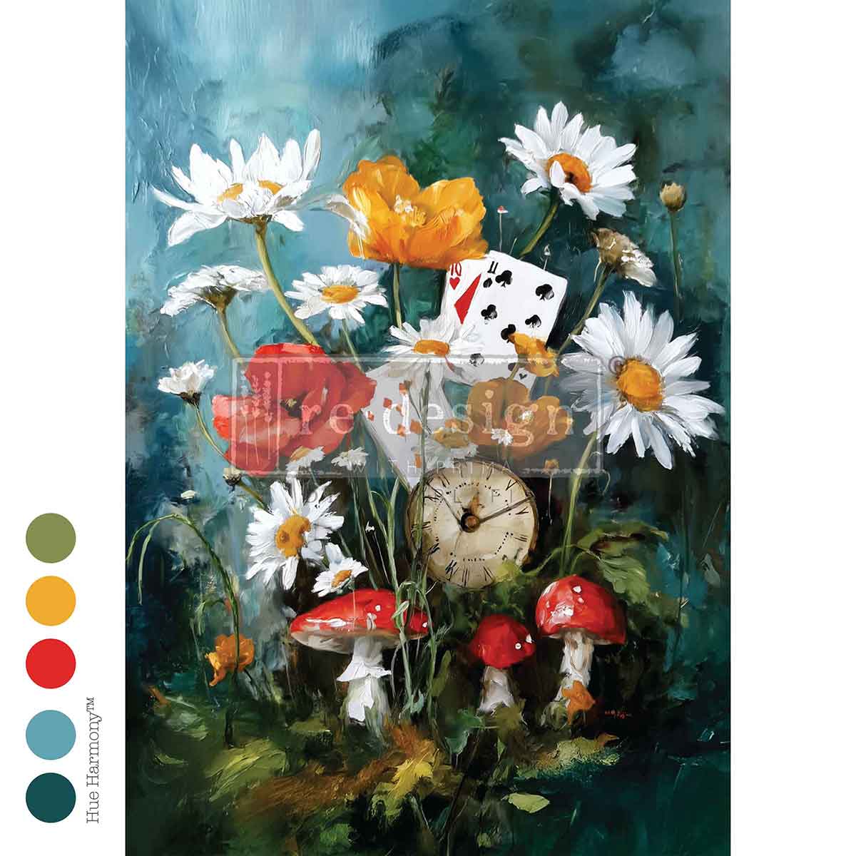 Re-Design with Prima, Decoupage Fiber, Time Rooted In Wonderland – Whimsical Floral, A2 16.54″x23.39″