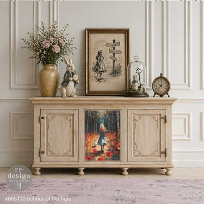 Re-Design with Prima, Decoupage Fiber – Echoes Of The Hare, 1 sheet, Wonderland, Alice, A2 16.54″x23.39″