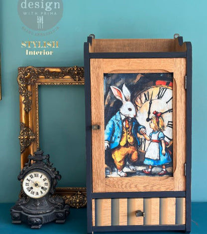 Re-Design with Prima, Decoupage Fiber – The Appointment Of Always – 1 sheet, A3 11.7″x16.5″, Alice, White Rabbit, Wonderland