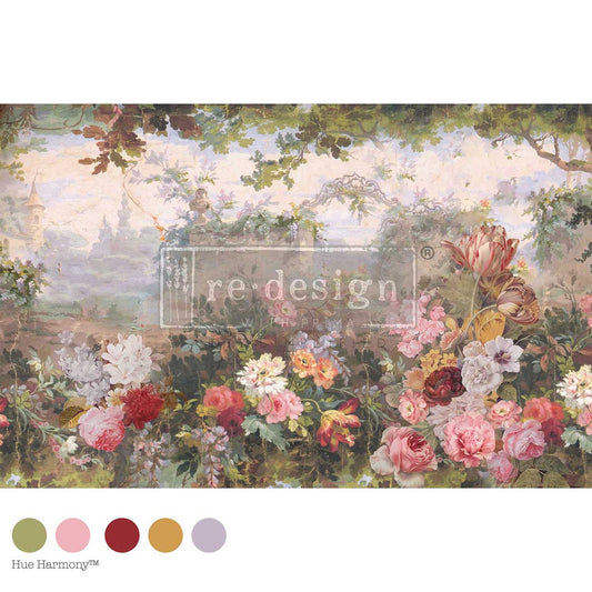 Re-Design with Prima Decoupage Decor Tissue Fiber Pack, 19.5″x30″, Heirloom Horizon, Vintage French Florals, Mixed Media, DIY Furniture