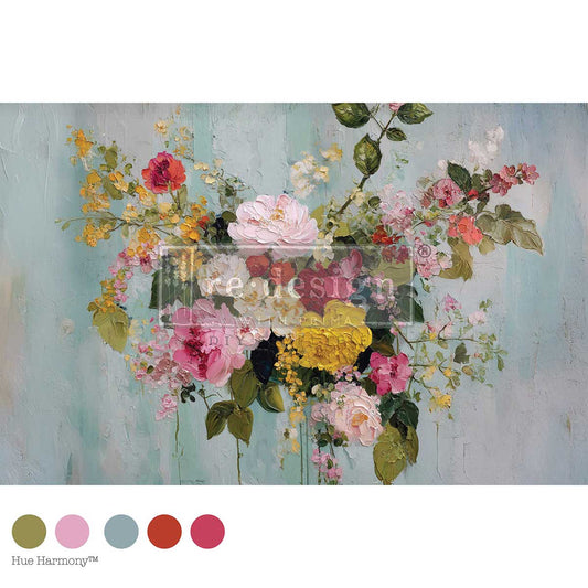 Re-Design with Prima Decoupage Decor Tissue Fiber Pack, 19.5″x30″, Impasto Infusion, Textured Florals, Mixed Media, DIY Furniture