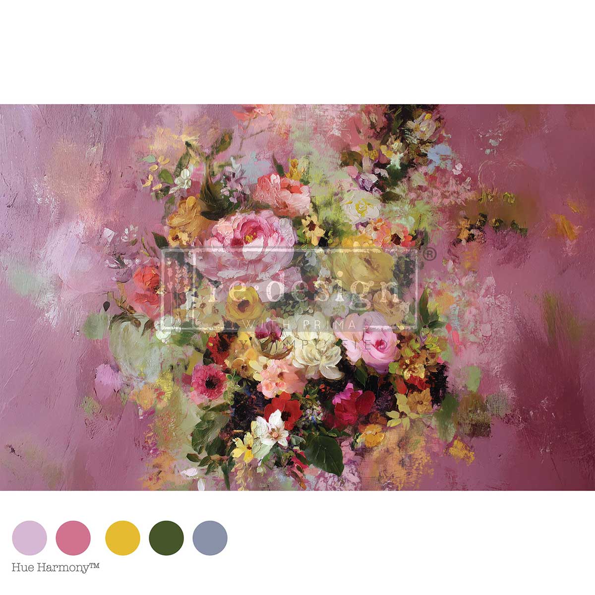 Re-Design with Prima Decoupage Decor Tissue Fiber Pack, 19.5″x30″, Magenta Mirage, Pink Roses Florals, Mixed Media, DIY Furniture