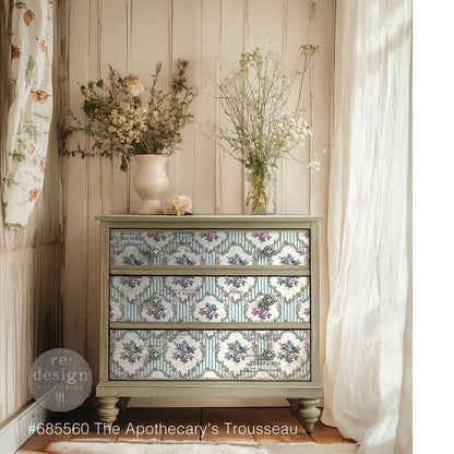 Re-Design with Prima Decoupage Fiber Paper, The Apothecary’s Trousseau, French Floral Inspired, 1 sheet, 19.5″x30″