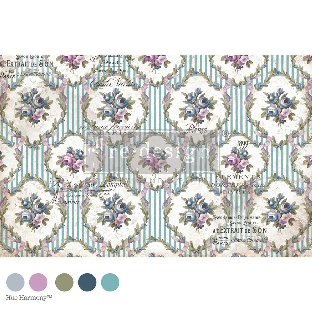 Re-Design with Prima Decoupage Fiber Paper, The Apothecary’s Trousseau, French Floral Inspired, 1 sheet, 19.5″x30″