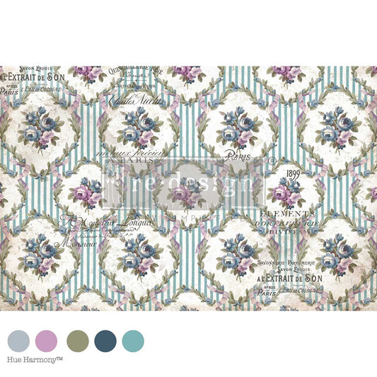 Re-Design with Prima Decoupage Fiber Paper, The Apothecary’s Trousseau, French Floral Inspired, 1 sheet, 19.5″x30″
