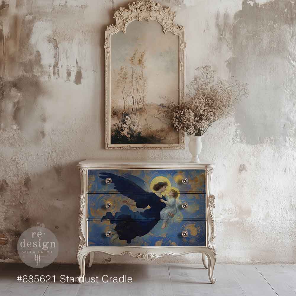 Re-Design with Prima Decoupage Fiber Paper, Stardust Cradle, Angel, Child, Holidays, Mixed Media, 1 sheet, 19.5″x30″