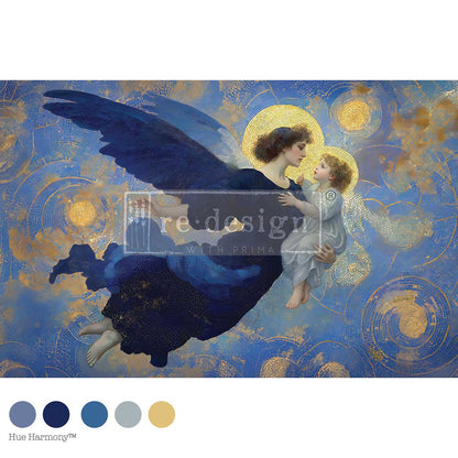 Re-Design with Prima Decoupage Fiber Paper, Stardust Cradle, Angel, Child, Holidays, Mixed Media, 1 sheet, 19.5″x30″