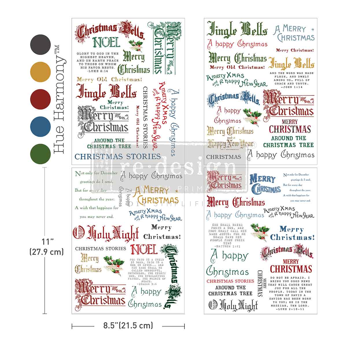 Re-Design with Prima, Middy Plus Transfers, Noel In Script, 2026 Q4, 3 sheets + 1 bonus sheet, 8.5″x11