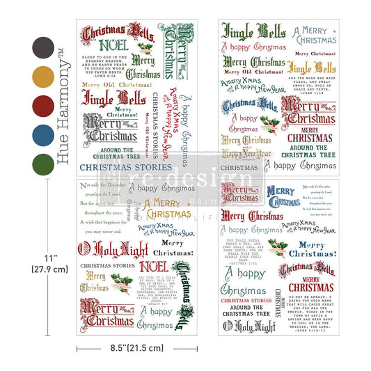 Re-Design with Prima, Middy Plus Transfers, Noel In Script, 2026 Q4, 3 sheets + 1 bonus sheet, 8.5″x11